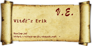 Vitéz Erik névjegykártya